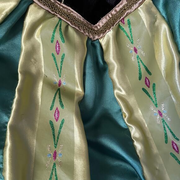 Disney Frozen Princess Anna Coronation Dress Halloween Costume Toddler 4-6 Kids - Picture 7 of 11